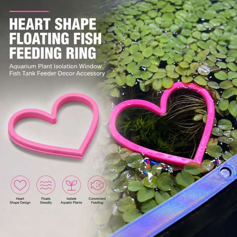 Aquarium Fertilizer - Kalp Şeklinde Yüzen Balık Besleme Halkası