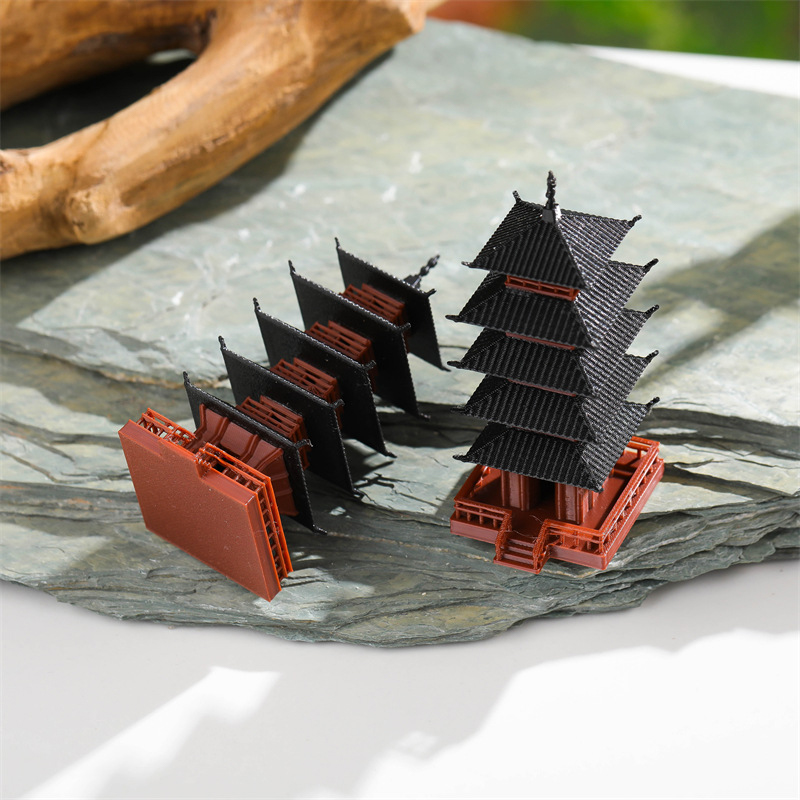 Aquarium Moss - Mini Pagoda Heykeli Antik Bina Modeli